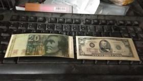 书签（外币欣赏书签、12.5X5.5cm）2枚