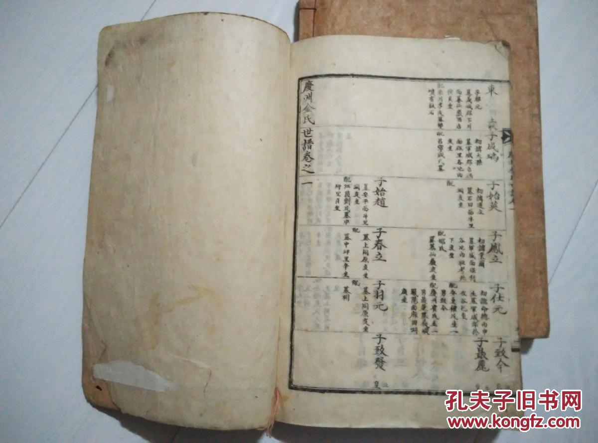 庆州金氏族谱朝鲜高丽原版卷一卷三大16开线装两大厚册合售补图勿订