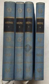 Heine / Werke .Hrg von Paul Stapf 海涅《作品集》 德文原版 布面精装1-4册  1968年版