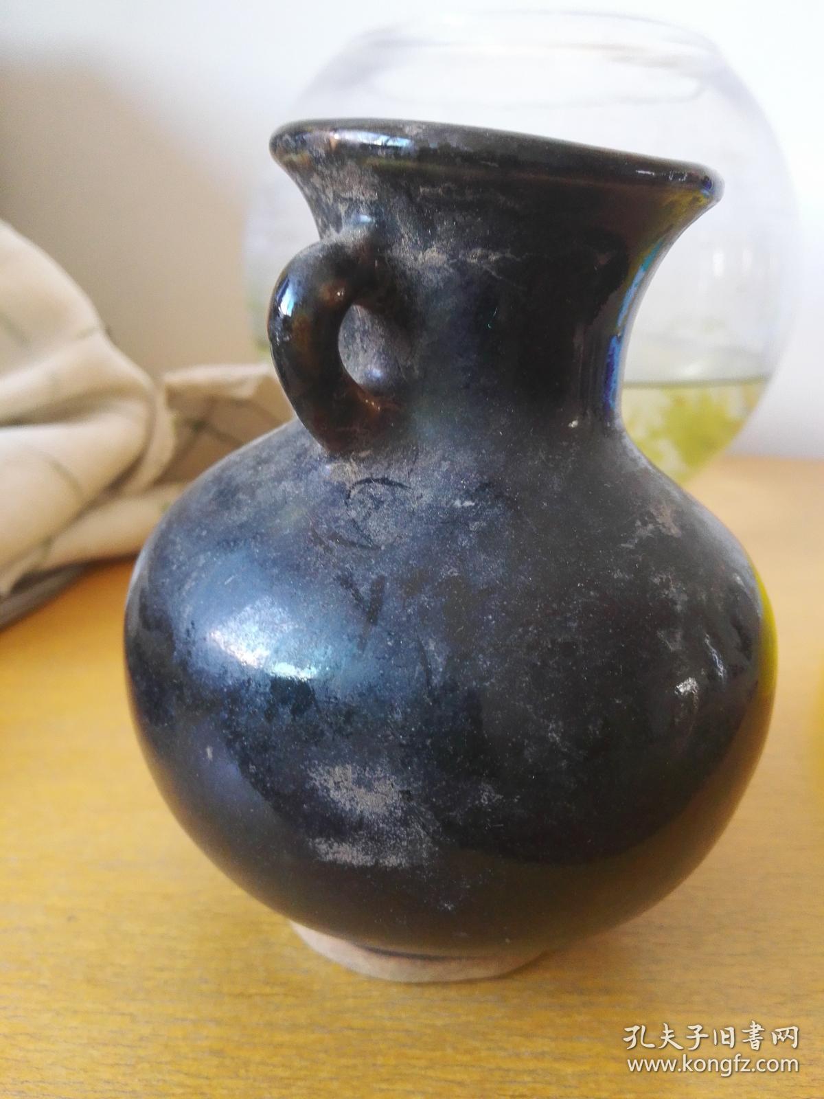 少见辽金黑釉双系罐