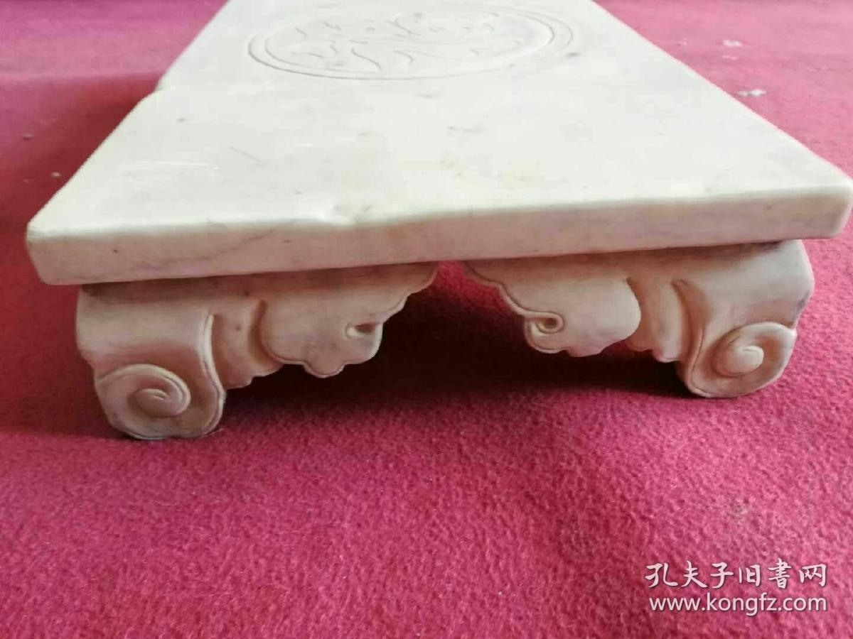 民国时期汉白玉雕刻福玉石茶桌四面有功包浆浓厚精美漂亮包存完整全品