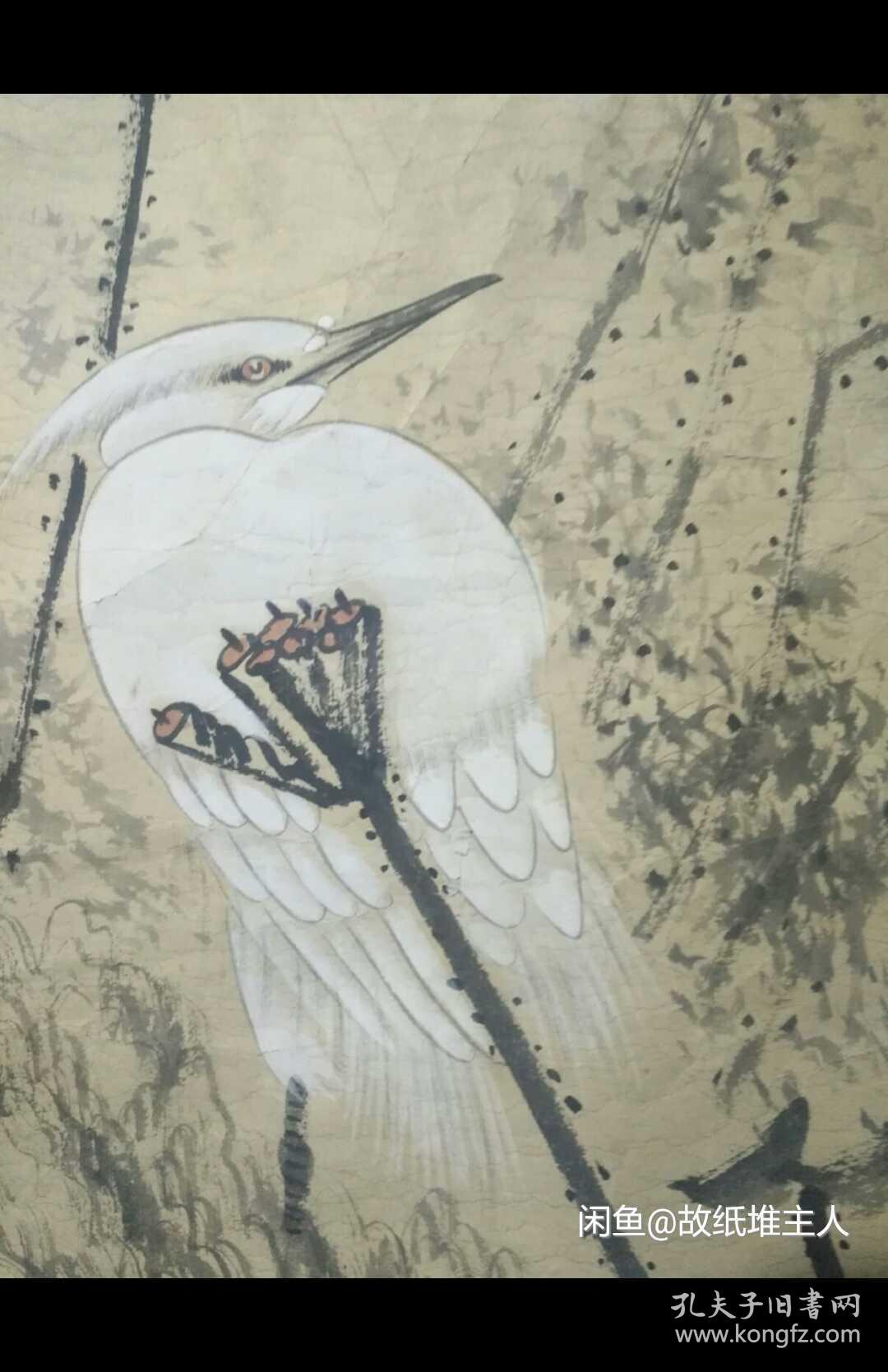 著名国画家胡开禧花鸟一幅 173x40cm