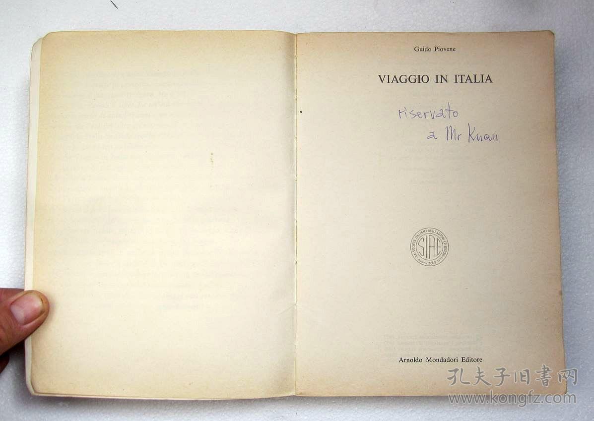 1971年 意大利原版书 意大利语 意大利文 viaggio in italia《意大利