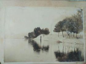 民国时期，西湖风景。