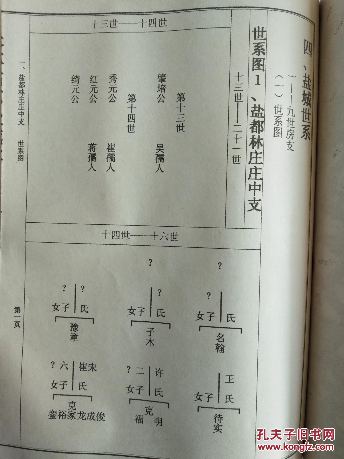 提供资料信息服务林氏宗谱博陵郡西河堂长林姑苏盐城寿二公支四本四卷