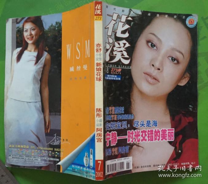花溪杂志2002年7期总第273期封面宁静 封底李湘 32开本222页 旧书85