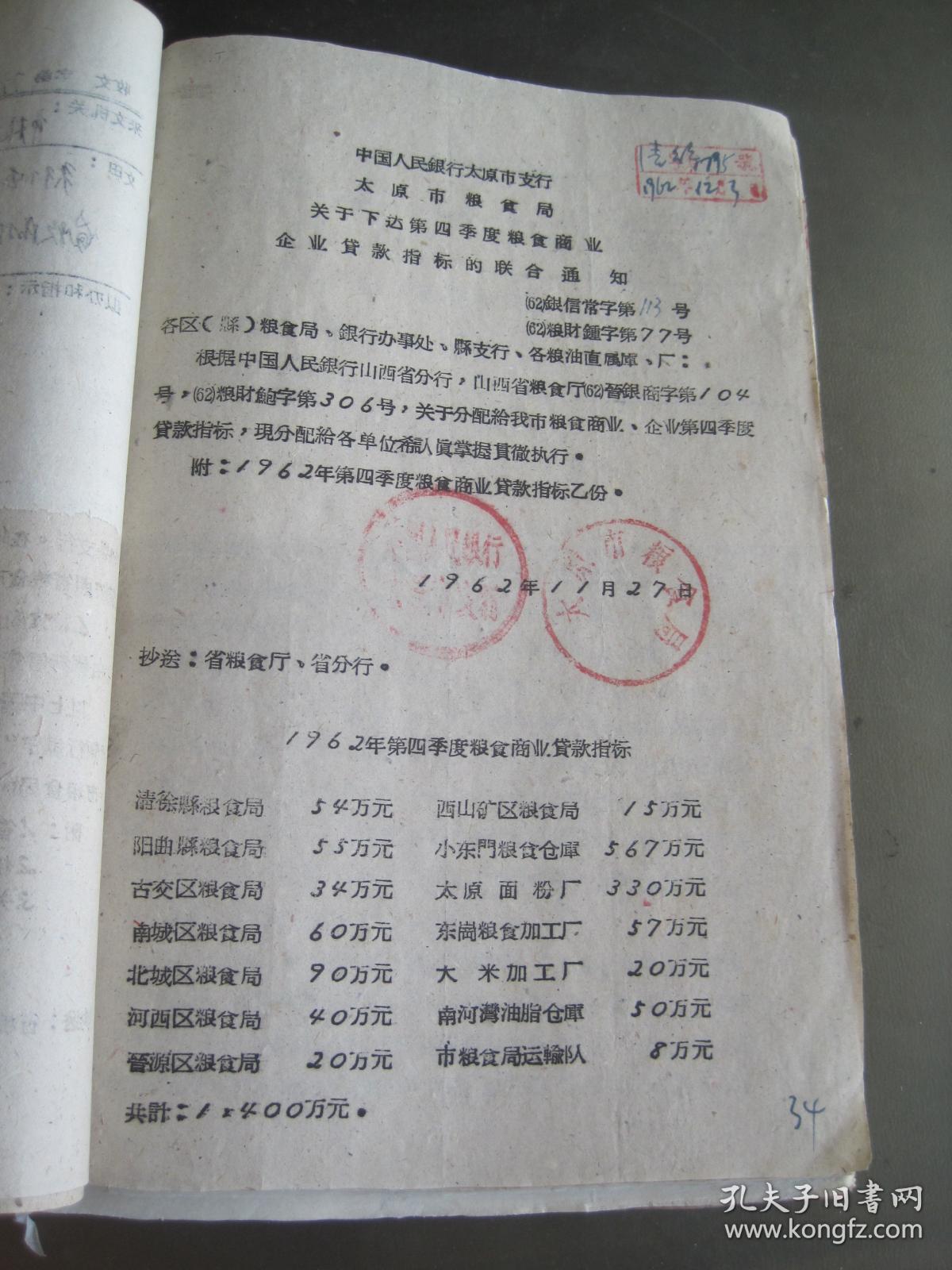 调查乡村吃商品粮的/办法/规定/通知等》原件档案合订本