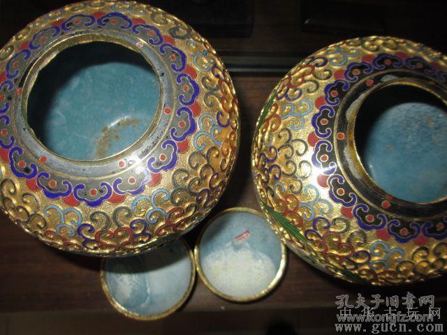 掐丝珐琅镀金景泰蓝西瓜罐