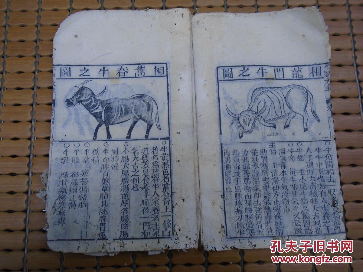 相牛旋吉凶图民间相牛经图木刻牛相牛经全书康熙劝农水牛犁地与牛有关