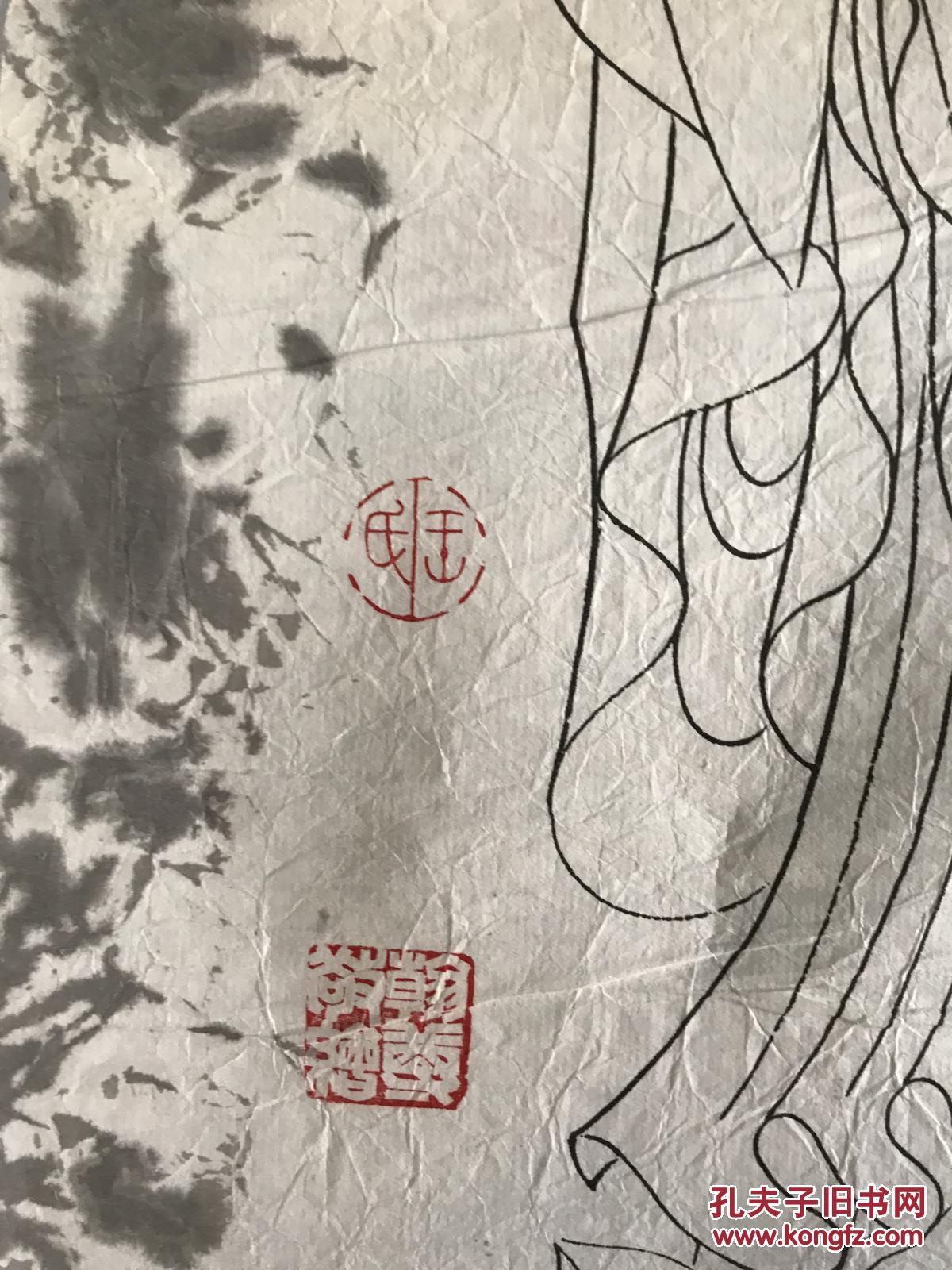 王翰尊 主攻中国线描,写意佛神画 国画一张 83*33 货号1322