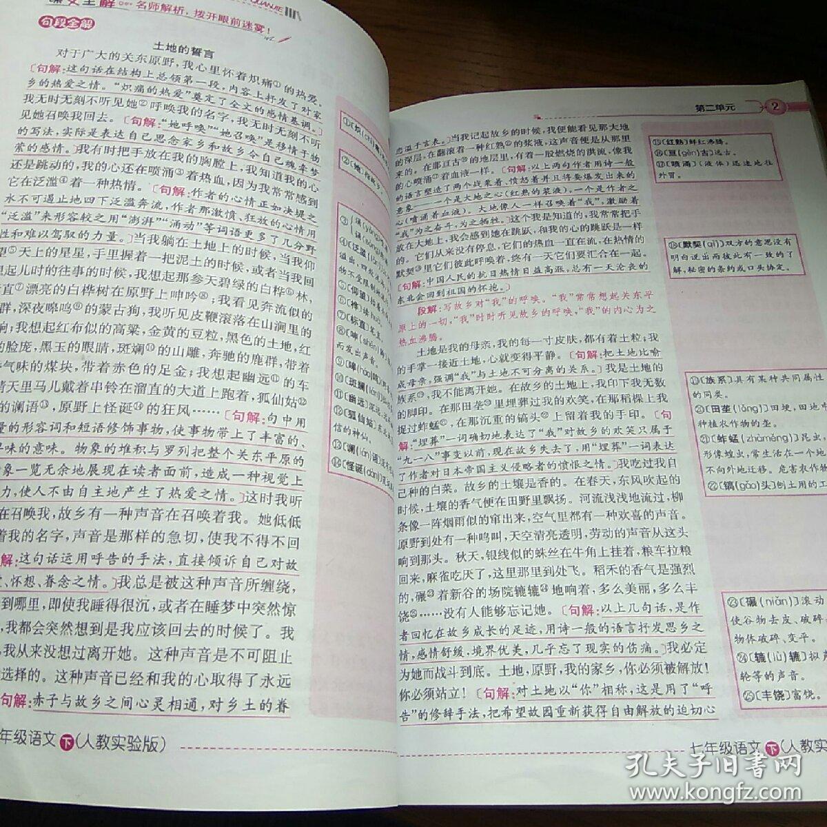 中学教材全解七年级语文下