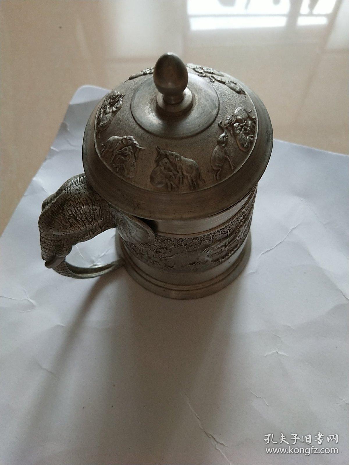 济钢建厂五十周年纪念锡壶茶缸大象形bangkokpewter泰国知名品牌品