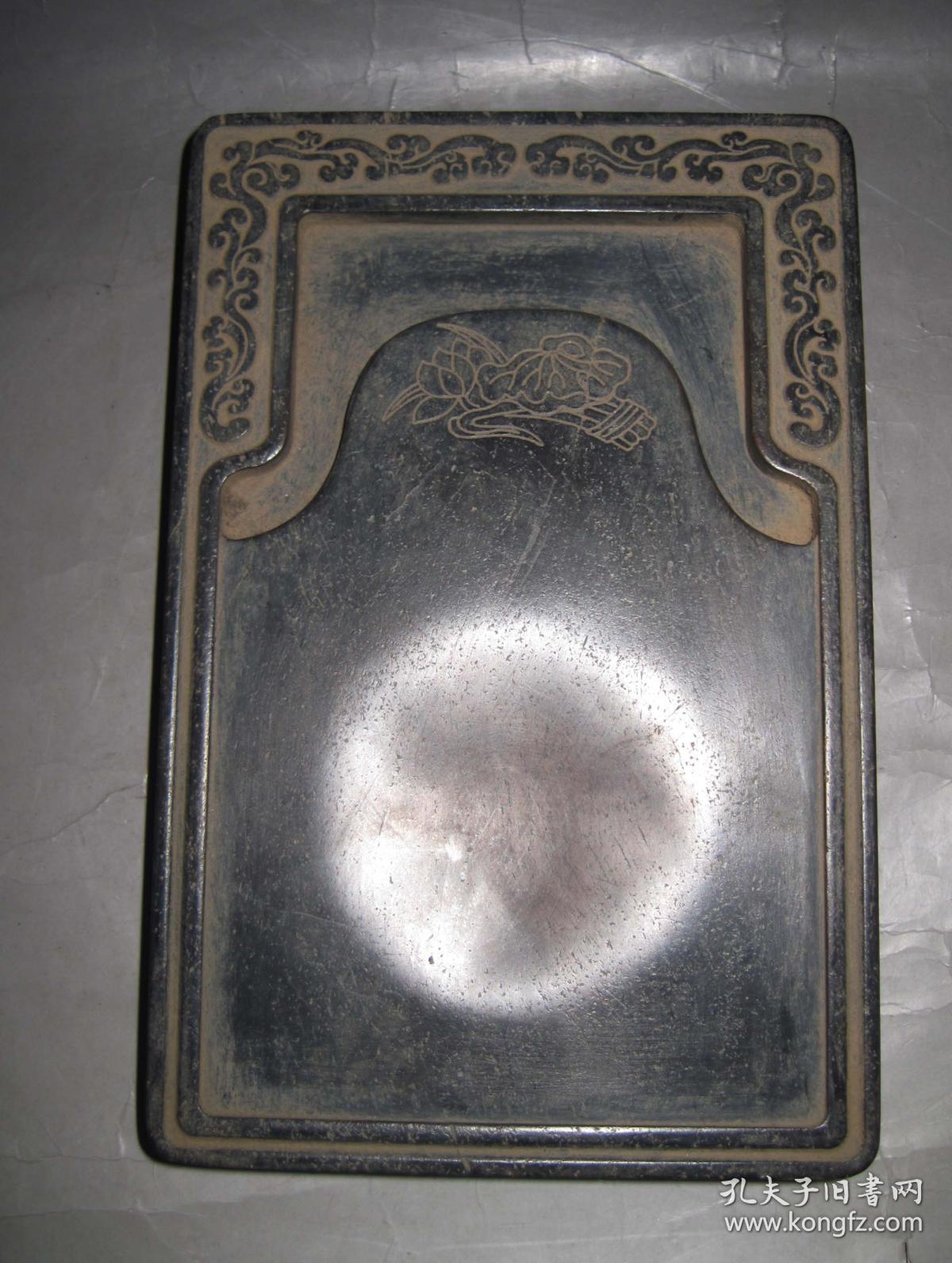 文玩雅玩清代紫檀雕龙纹老砚台