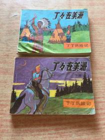 丁丁历险记丁丁在美洲》64开连环画 上下册全 1984年1版1印品样不好以图为准