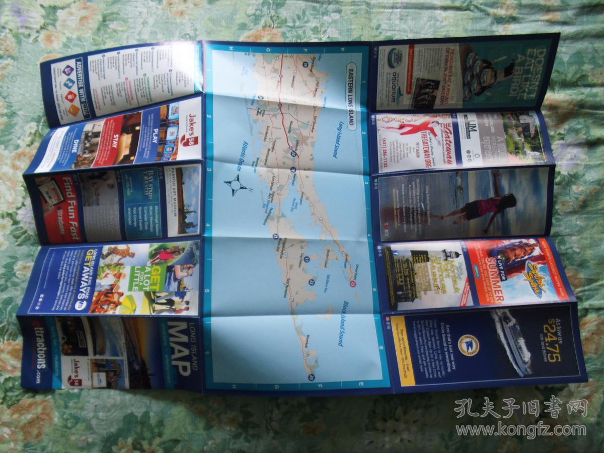 【英文原版】long island map 纽约州长岛地图