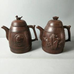 老茶壶两把打包发，精致漂亮，保存完整，品相及尺寸如图。收藏佳品