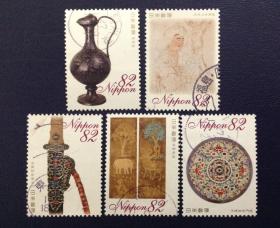 日郵·日本郵票信銷·櫻花目錄編號 C2235 2015年 正倉院寶物 第二集 5枚全