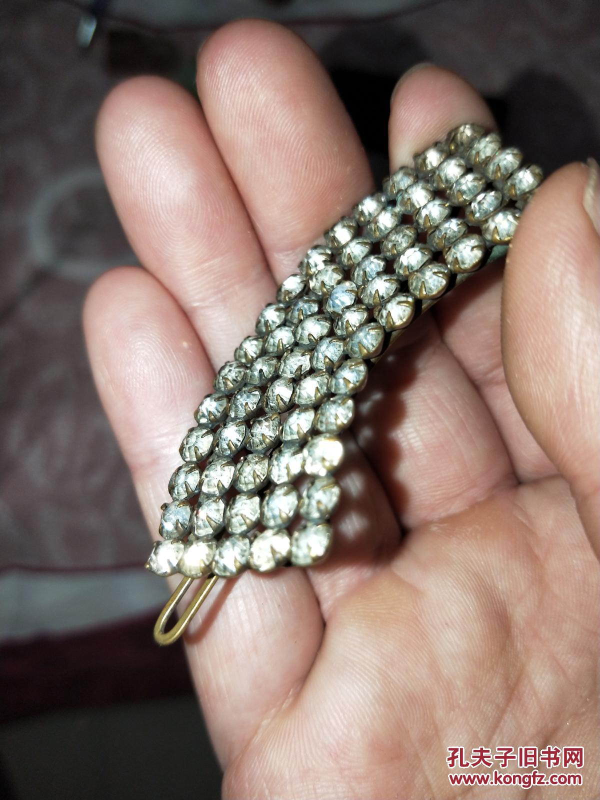 民国时期镶钻铜发夹