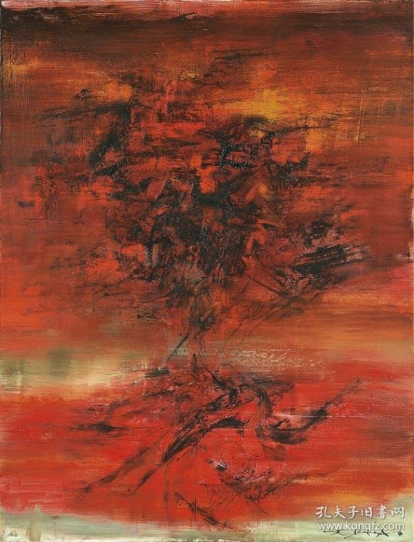 赵无极 抽象画 红色