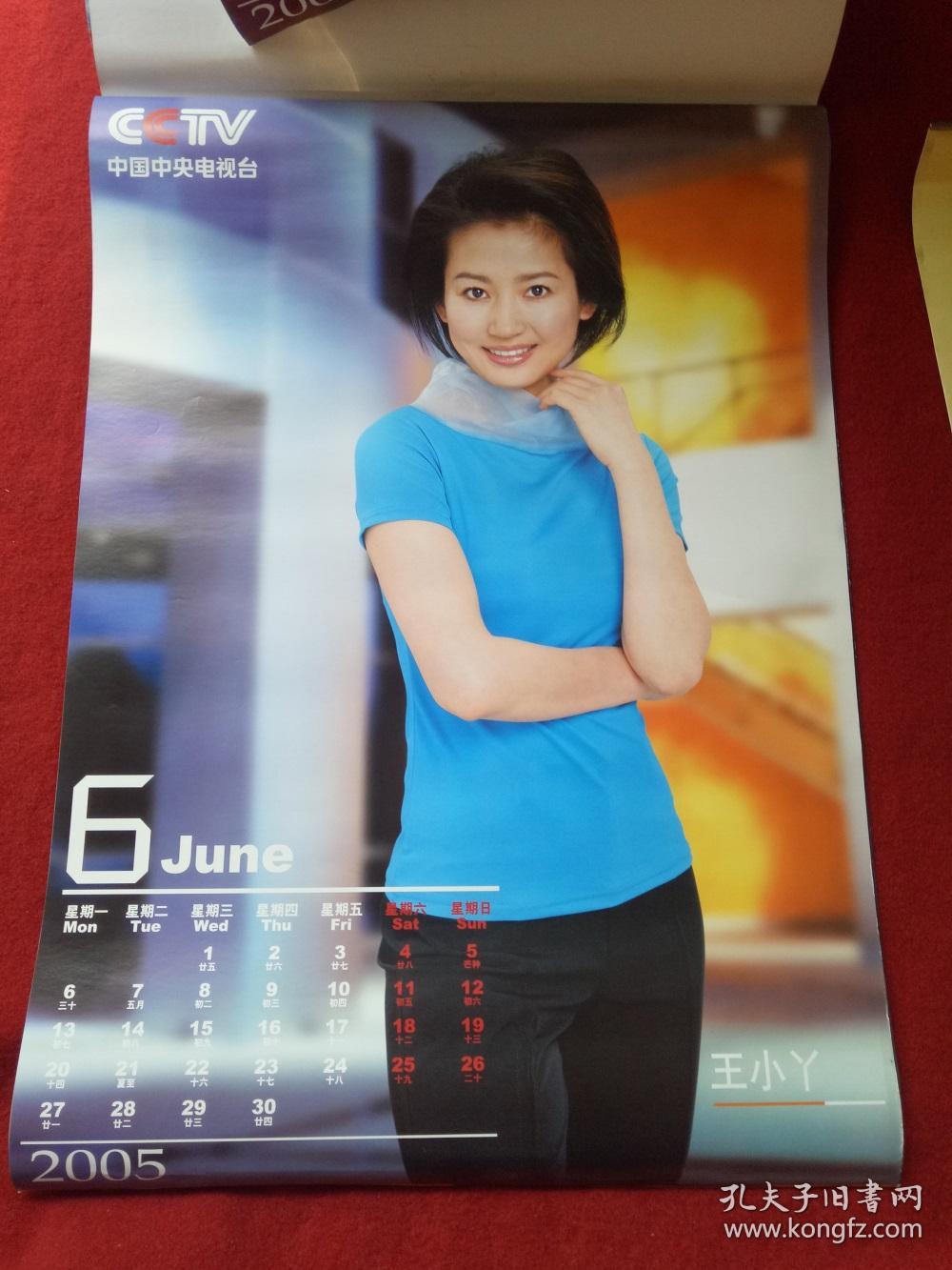 怀旧收藏挂历2005年《中央电视台》12月全王小丫鲁健周涛王志等
