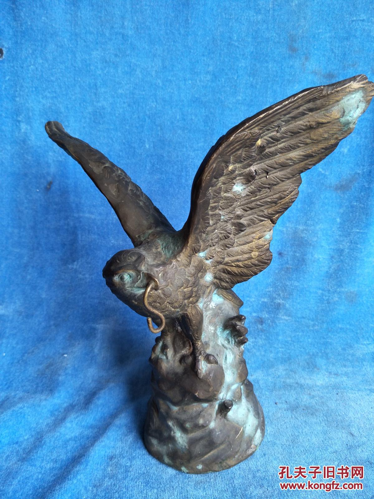 早期铜鎏金老鹰摆件,重约7斤 拍品编号:29368459