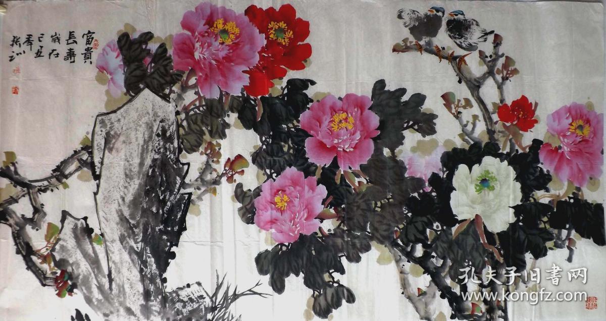 保真*著名画家四尺花鸟画*2720