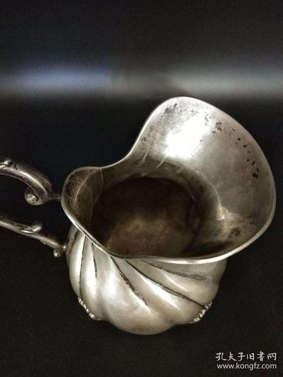 西洋欧洲古董餐具银壶罐800纯银325克