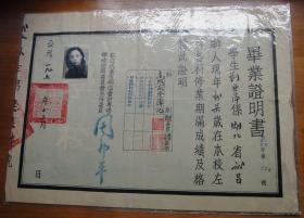 1951年私立武汉市明信会计专修学校毕业证明书