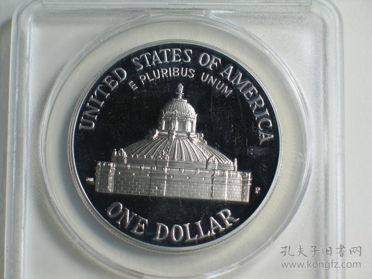 闲山集钱币推荐—— 美国2000-p美国国家图书馆纪念大银币著名anacs