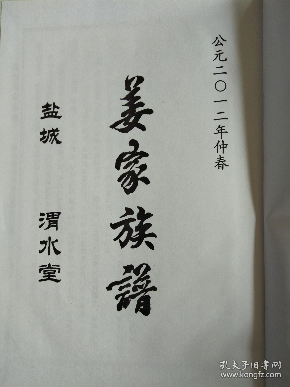 复印件姜家族谱渭水堂伯六公建湖神台房西房姜家墩房北房支16开244页