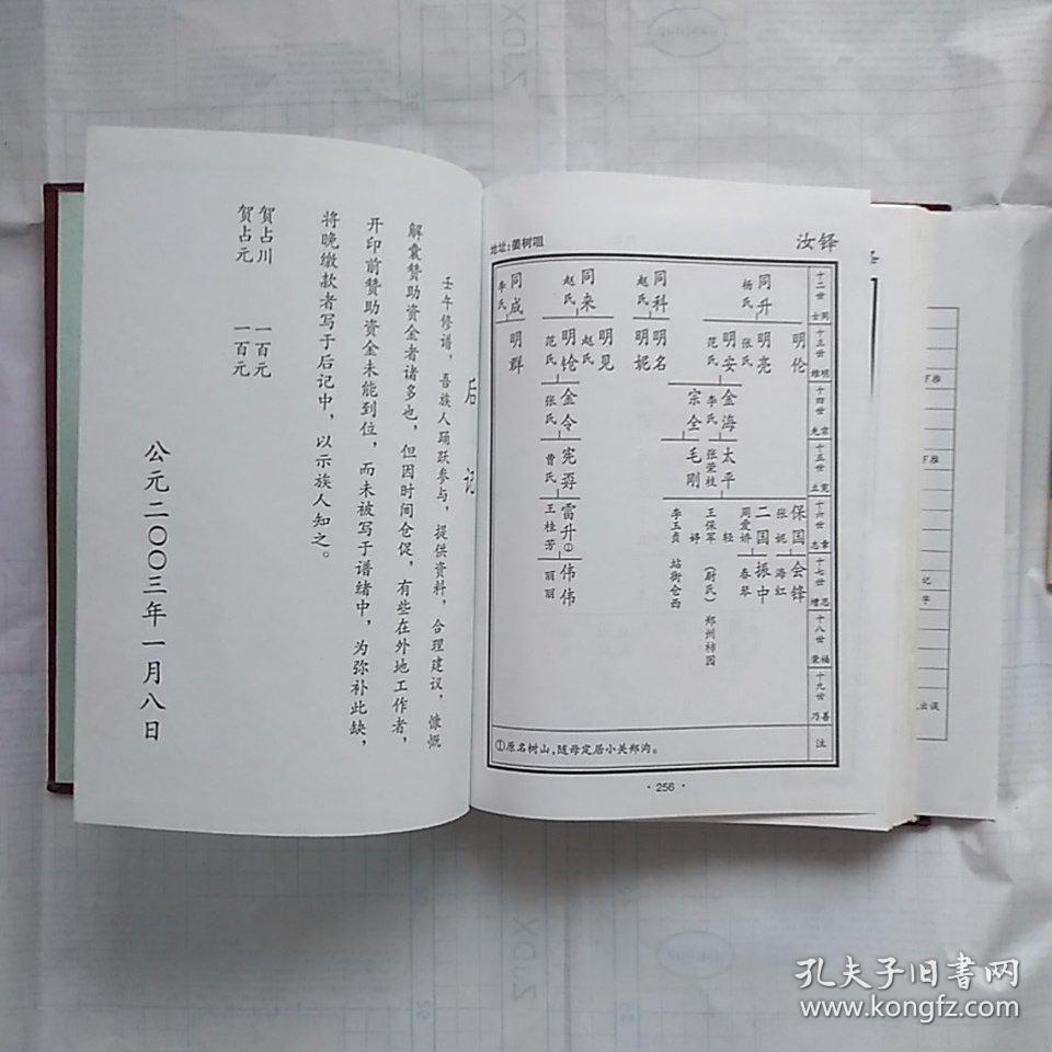 贺氏家谱贺沟精装净重690克