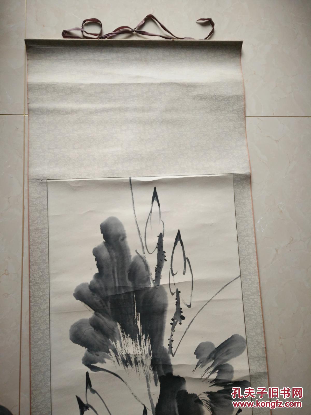 醉石国画一张带轴带裱工12646cm85