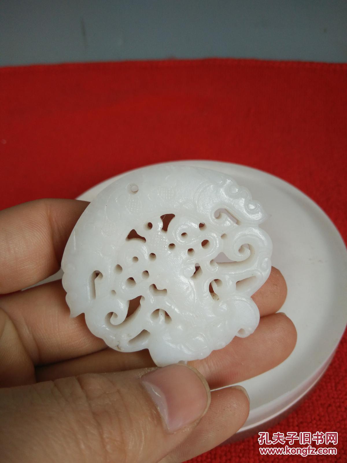 明代传世古玉老和田玉羊脂玉牌子