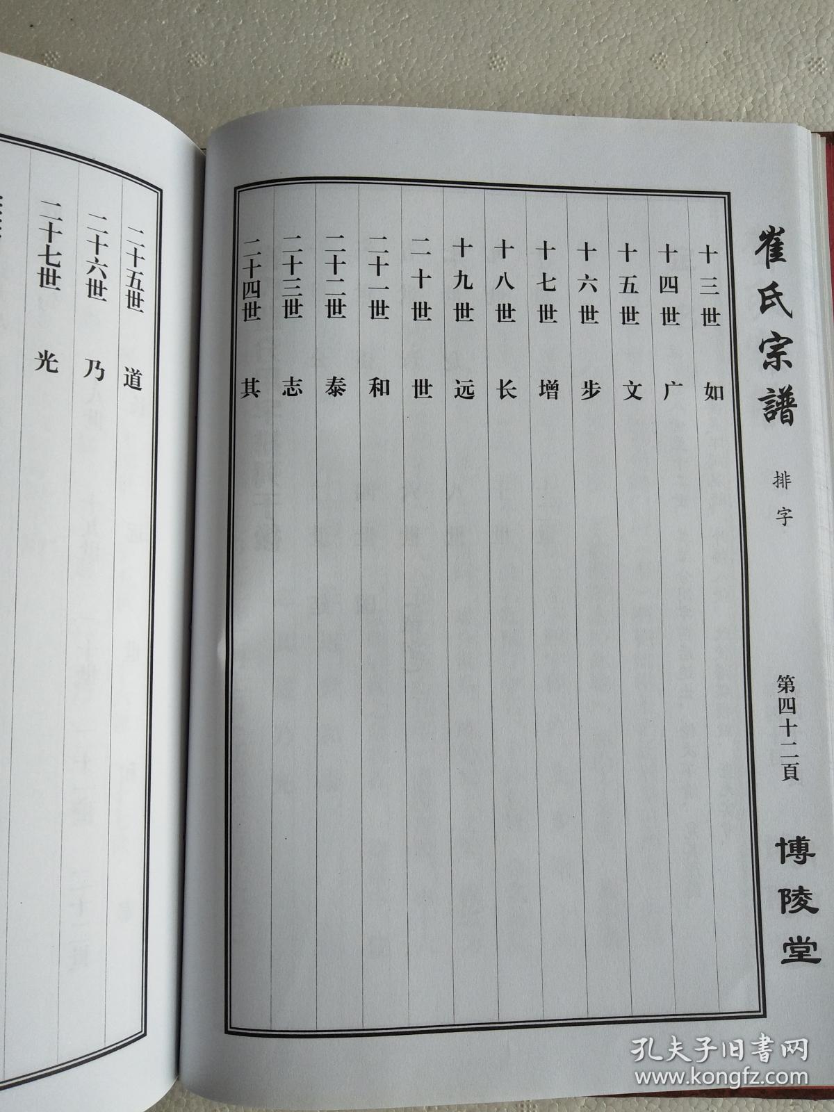 提供资料信息服务崔氏家谱博陵堂建湖公朝公支16开170页2013年修成品