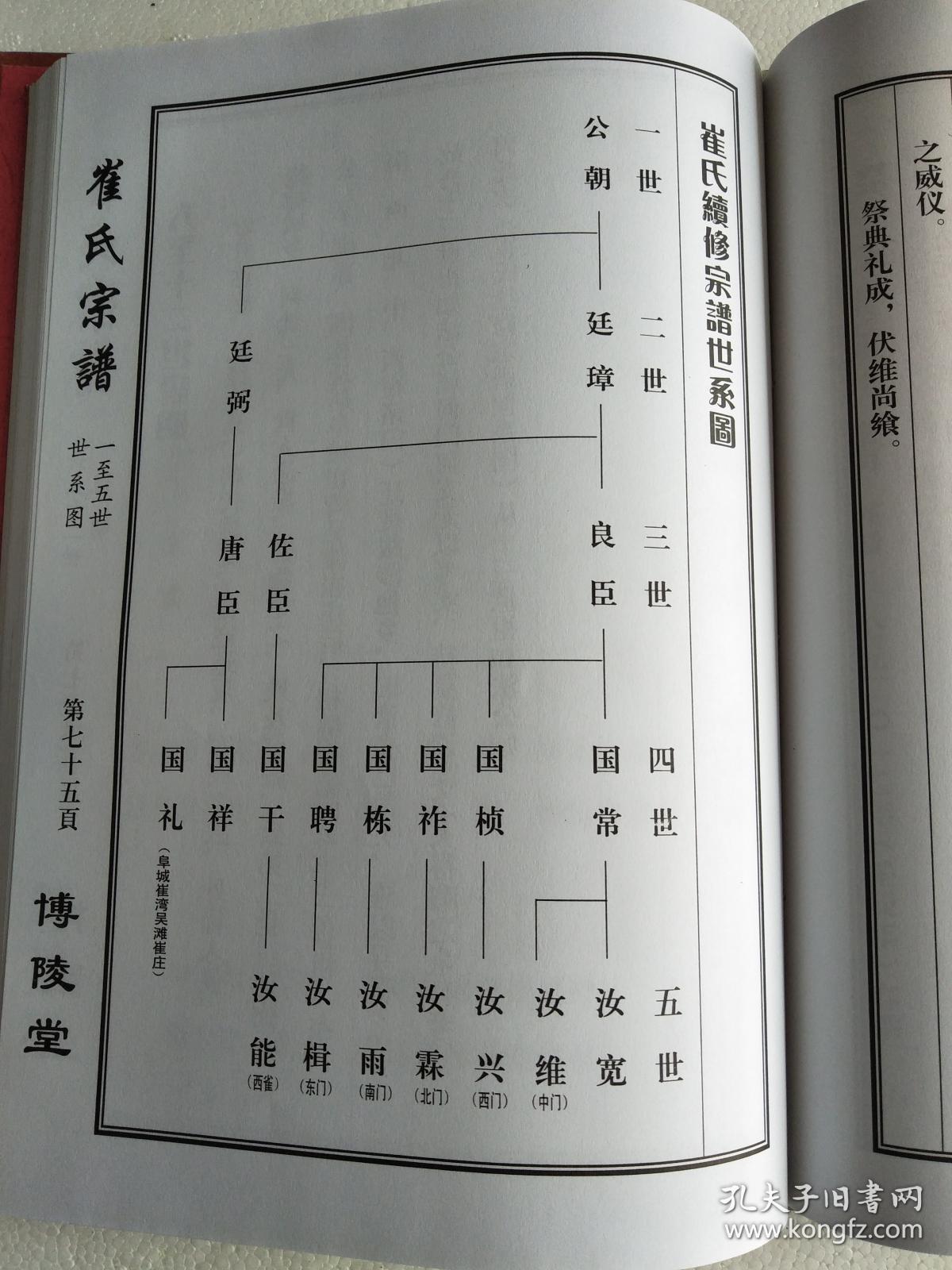 提供资料信息服务崔氏家谱博陵堂建湖公朝公支16开170页2013年修成品