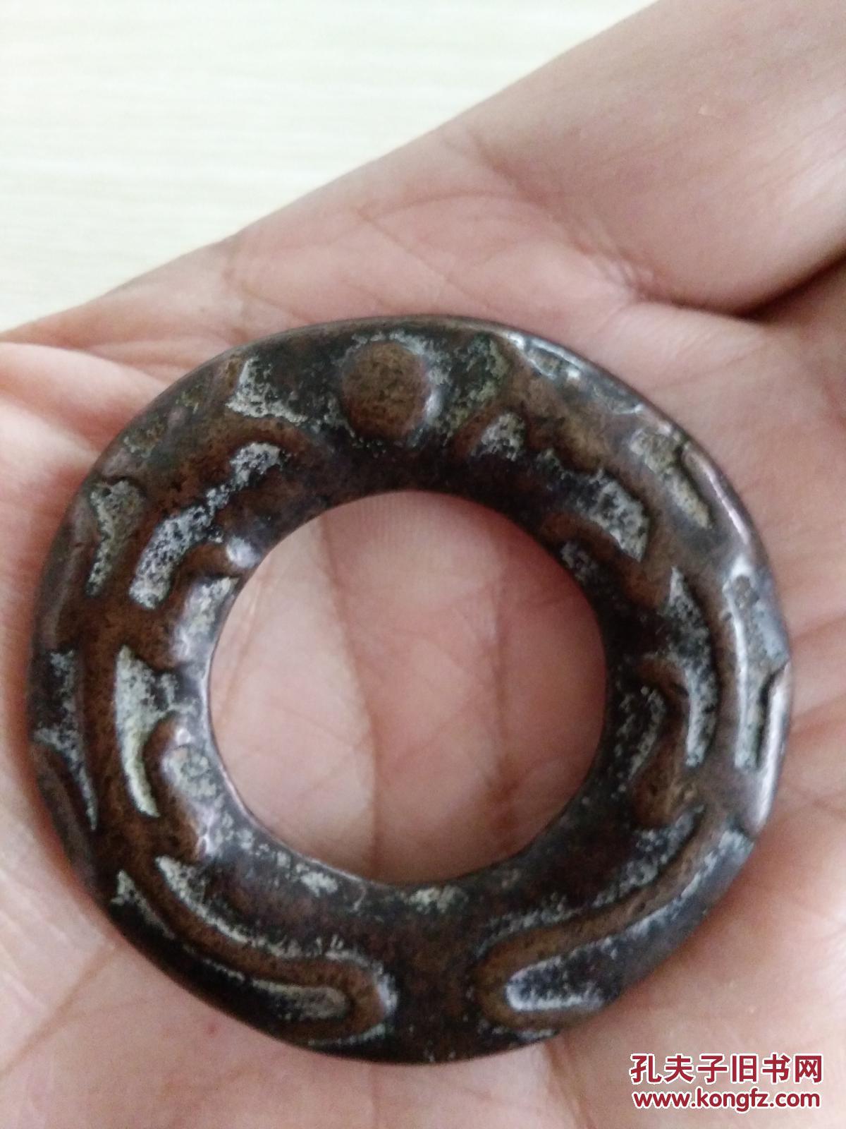 清代环形吉祥铜件一件五男二女双龙戏珠手感不错包快递