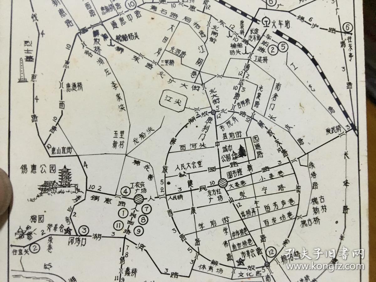 1973年无锡市交通示意图 照片式地图