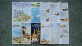 旧地图-泰国大皇宫导游英文版4开85品