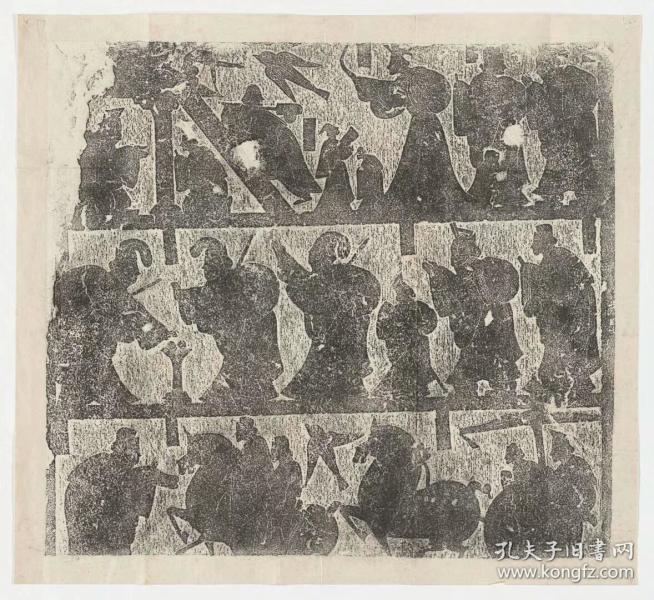 二桃杀三士出行图. 武氏 祠石室画像.清拓本.拓片尺寸82.29*75.