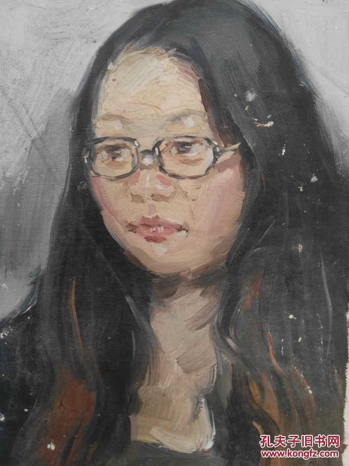 手绘油画,有落款,识着得 拍品编号:28537022