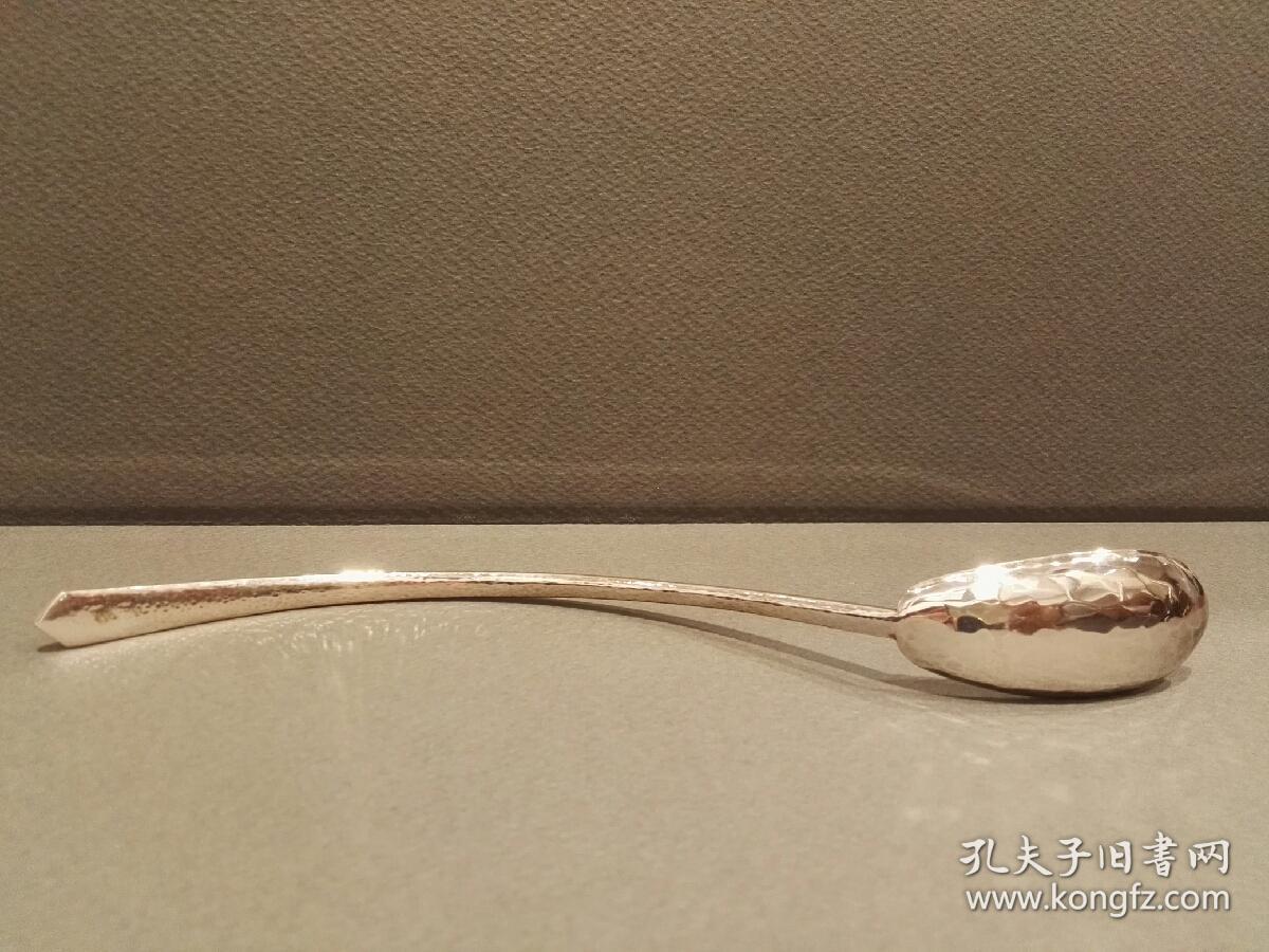 仿唐代捶目纹银茶匙