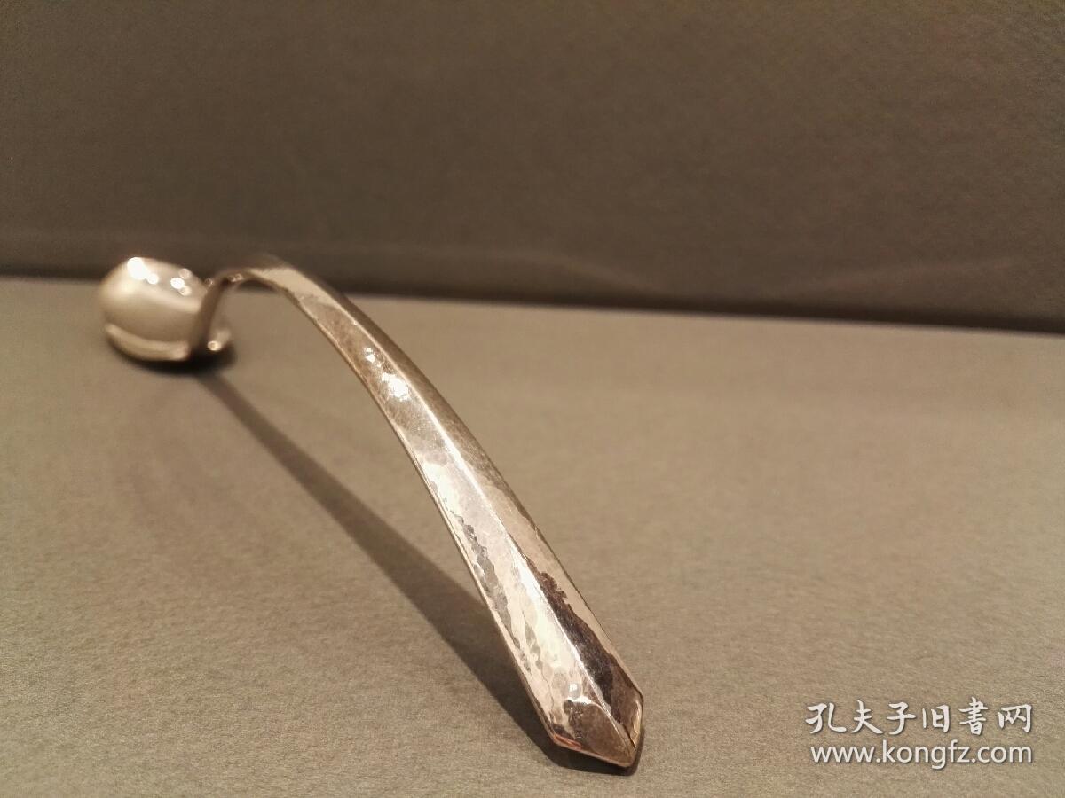 仿唐代捶目纹银茶匙