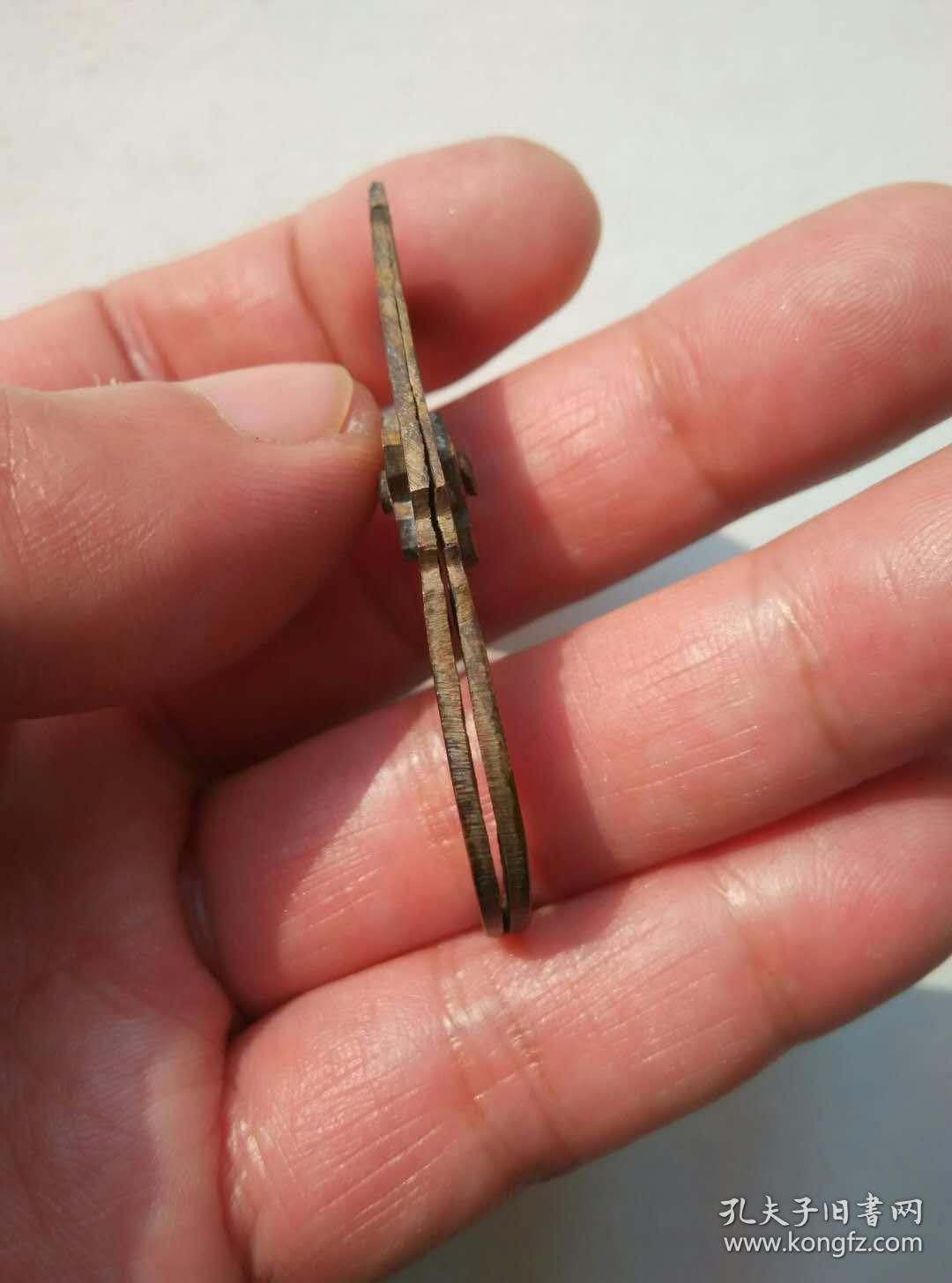 49cm清代民国刻铜带工老铜夹子镊子针线活拔针挑线传统老铜工具针夹老