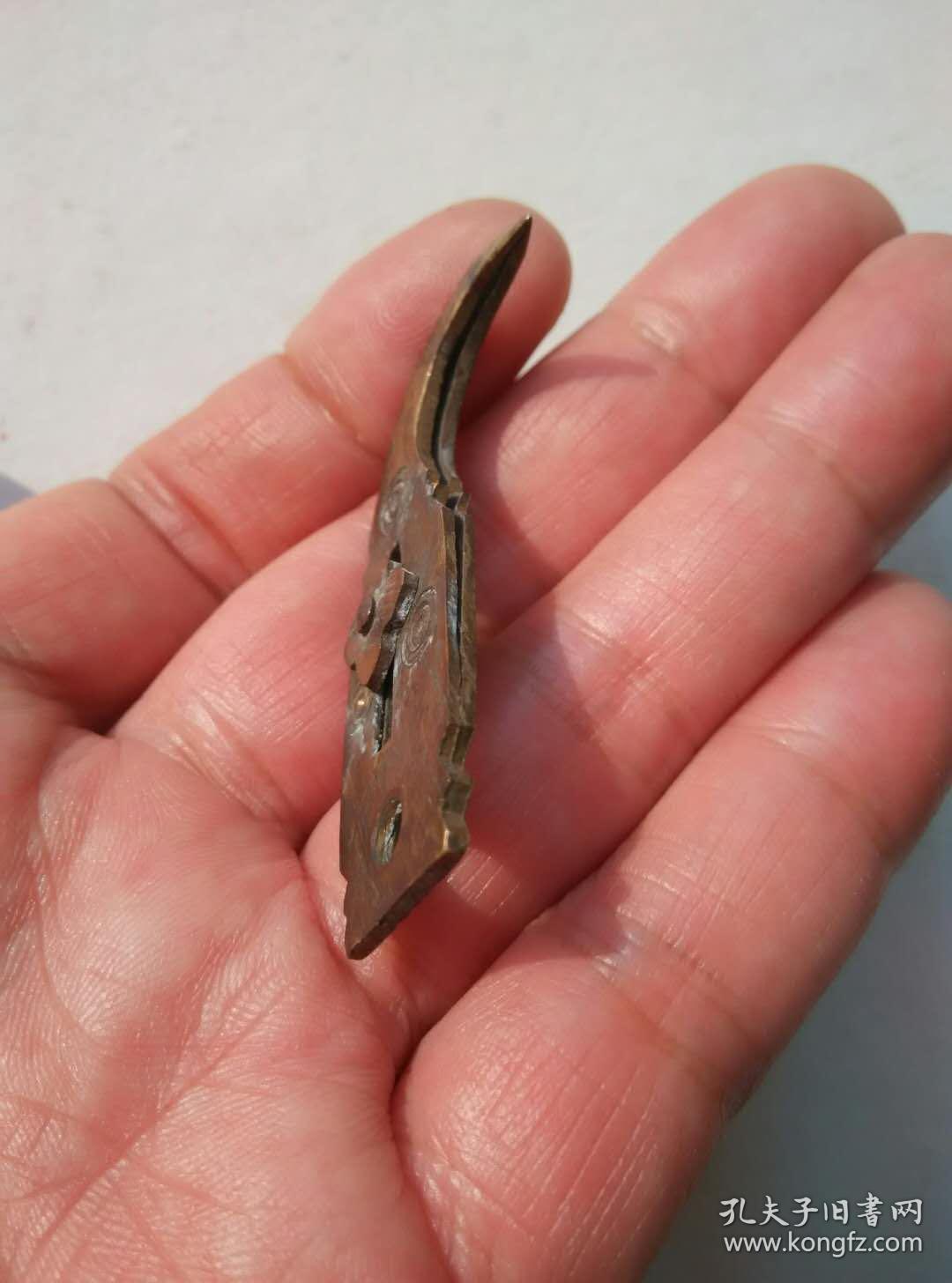 49cm清代民国刻铜带工老铜夹子镊子针线活拔针挑线传统老铜工具针夹老