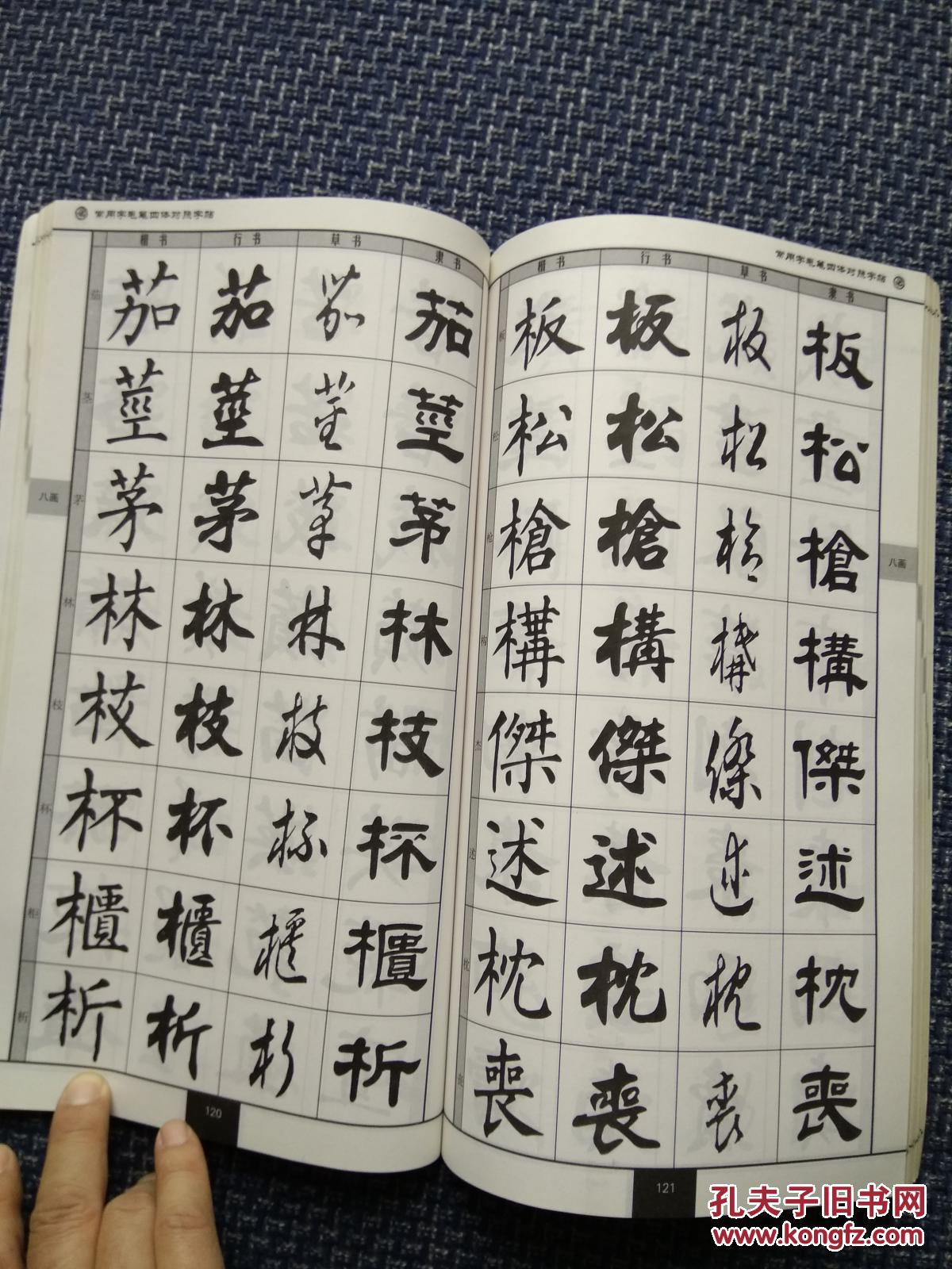 常用毛笔四体对照字帖 楷行草隶 米骏编撰 广西美术出版社