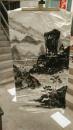 中国山水画一张 画稿 未落款 尺寸4尺整张