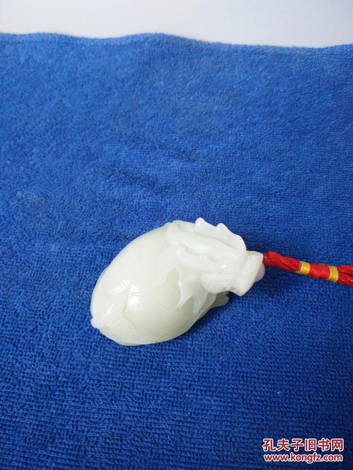 明代传世古玉老和田玉貔貅手把件