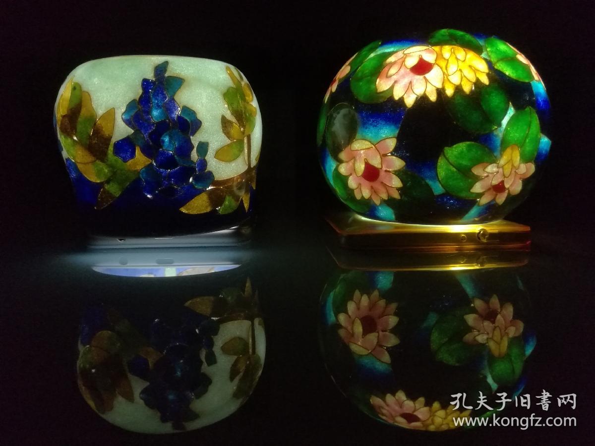 图】省胎脱胎七宝烧日本景泰蓝赏杯两个已让_大笨笨猪的书摊