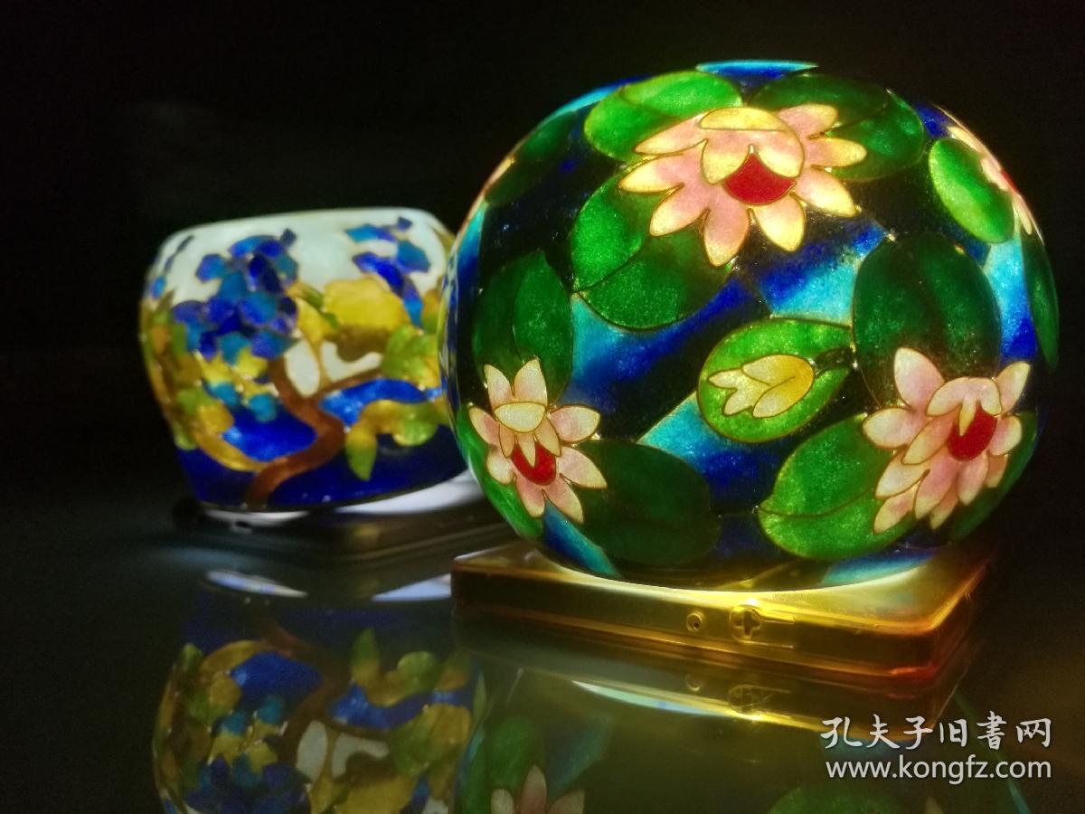 省胎脱胎七宝烧日本景泰蓝赏杯两个