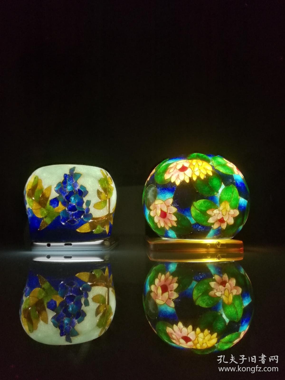 省胎脱胎七宝烧日本景泰蓝赏杯两个